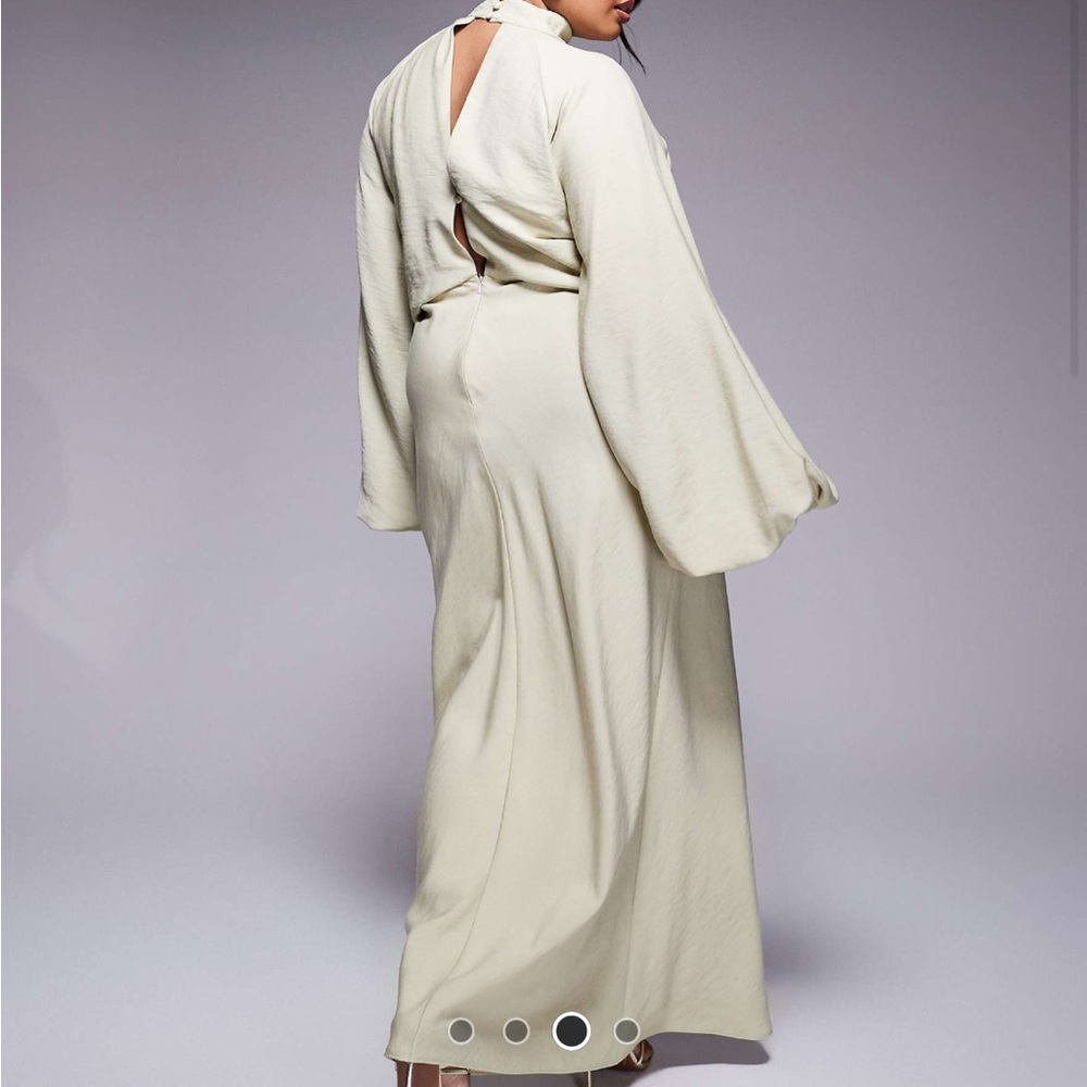 Elegant choker light green Maxi dress - Picture 2 of 3